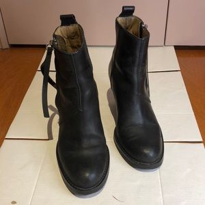 Acne Studios pistol black leather heeled boot 35 5